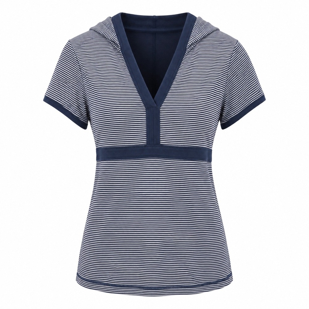 Liz & Co Womens Hoodie XL Cotton Navy Blue Nautical Striped Coastal Preppy Y2K
